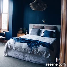 Deep blue bedroom
