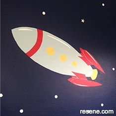 Kids bedroom - painted rocket