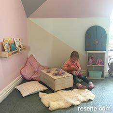 Girls room with geometric shapes