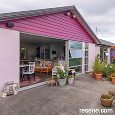Pink home exterior