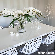 Modern white dining room