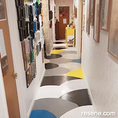 Painted hallway floor