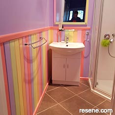 Striped bathroom