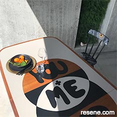 Concrete themed dining room