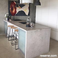 Concrete themed kitchen