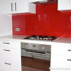 Red and white kitchen