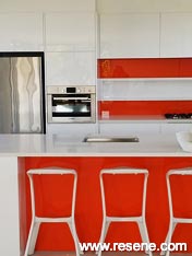 White and red kitchen