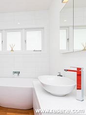 Crisp white bathroom design