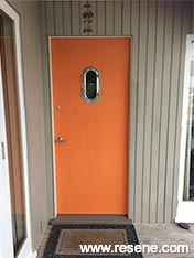 Orange front door