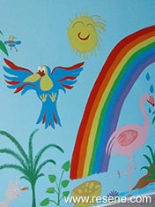 Colourfull childrens jungle mural walls