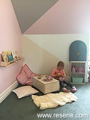 Girls room with geometric shapes
