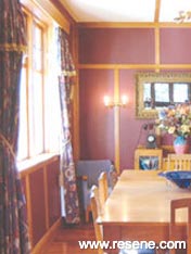 Purple red dining room