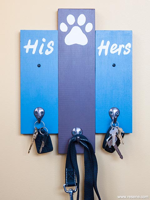 Make his, hers and dogleash hooks to tidy your house
