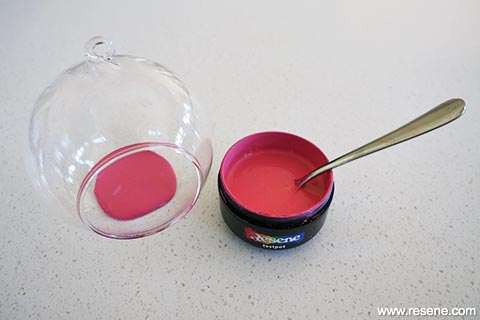 Step 1 - Spoon paint into glass bowl