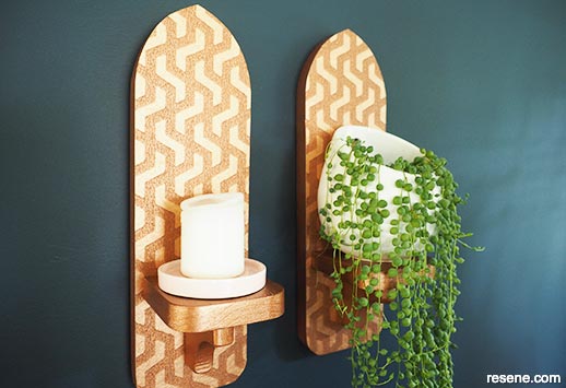 How to create a wall sconce with wallpaper