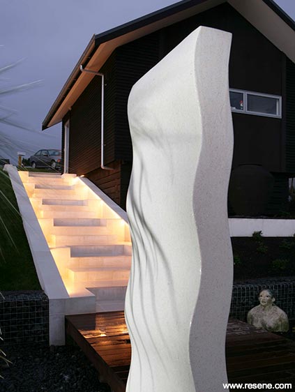 Lighted outdoor steps