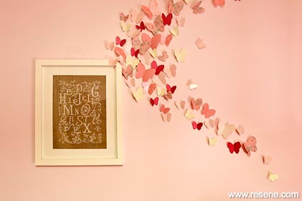 Pink butterfly wall art