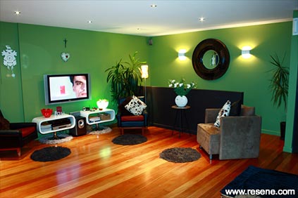 Soothing green living area