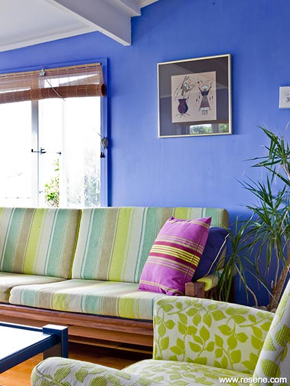 Purlple-blue living room