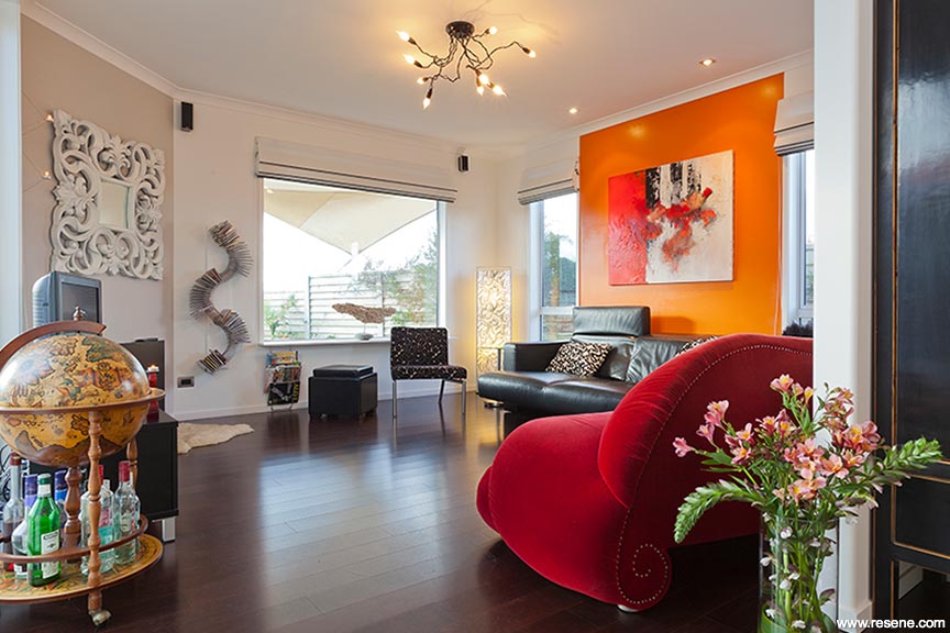 Orange living room