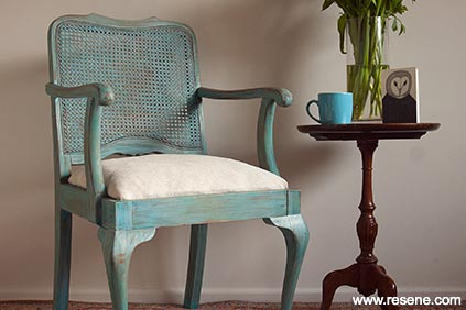 Painted blue chair