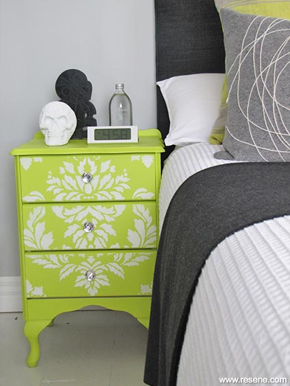 Green bedside table