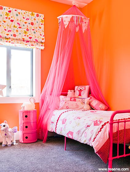 Orange and pink girl's room