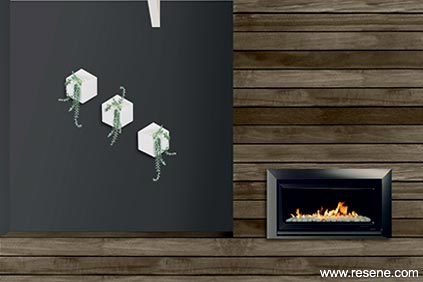 Dark and broody fireplace design