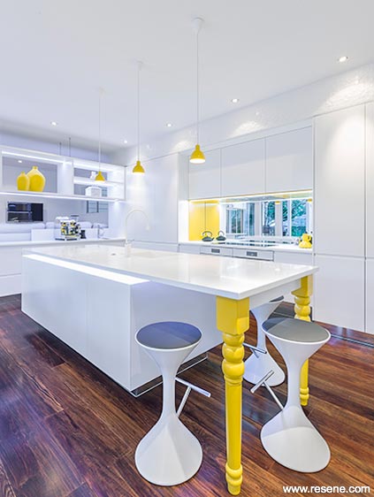 Yellow and white kitchen 2