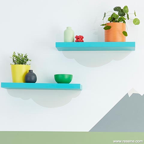 Painted shelves