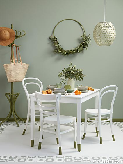 Sage and olive greens bring nature indoors