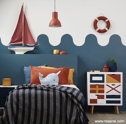 A nautical themed childs room