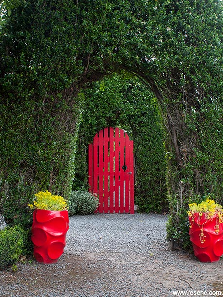 Bright red gate
