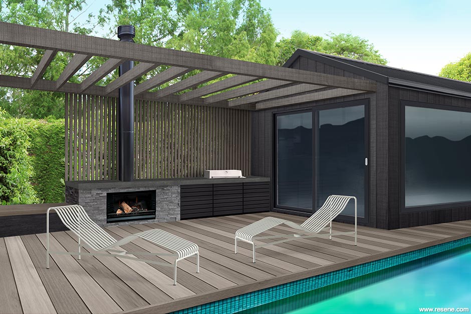 Alternative solution - a sleek pool cabana ready for summer


