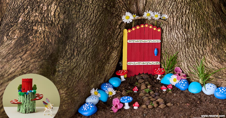 A painted fairy door project