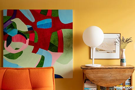 A bright and colourful lounge
