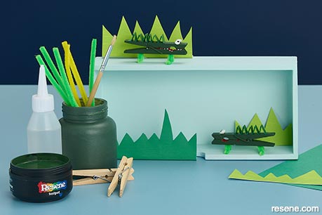 Painted toy crocodiles