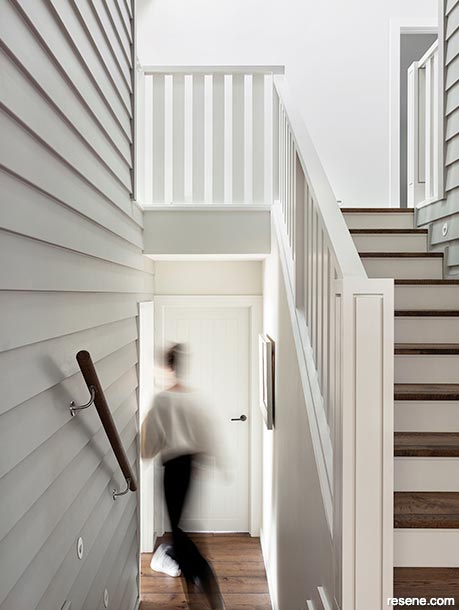 Interior weatherboards emulate the look of retro baches or boat sheds