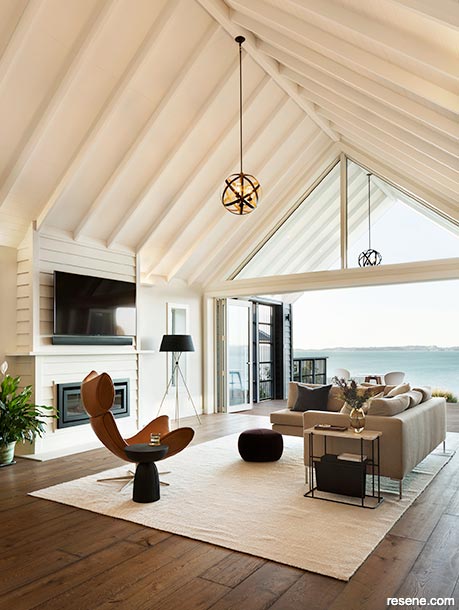 A luxury white living area 