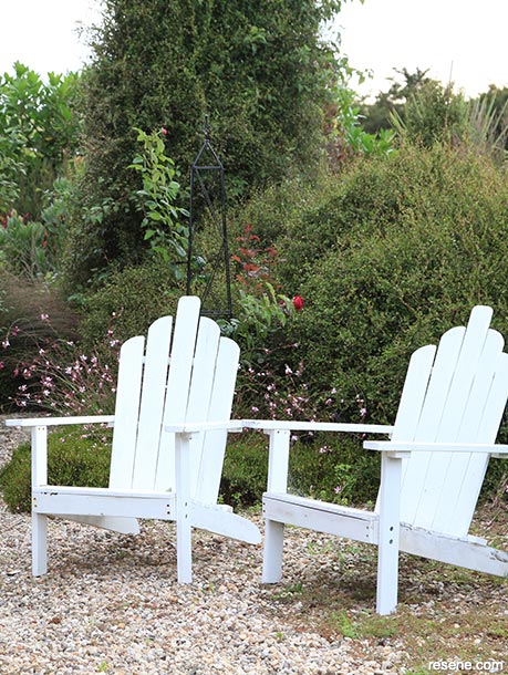 White outdoor chairs