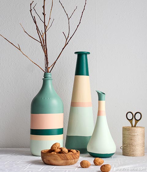 Retro painted vases