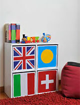Give a plain set of storage cubes a lift with fun flag designs