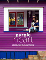 A purple house with an equally bright interior