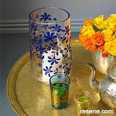 Paint a glass vase