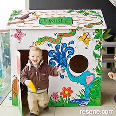 Decorate a cardboard house