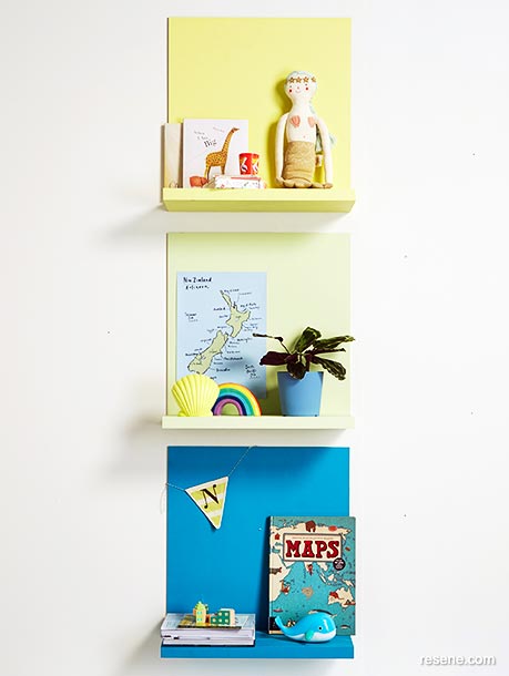 Make floating shelves for your childs room
