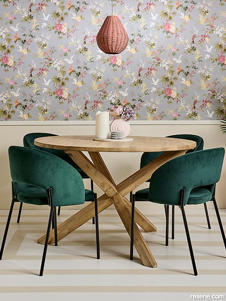 A floral dining room design