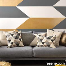 Painted geometric shapes