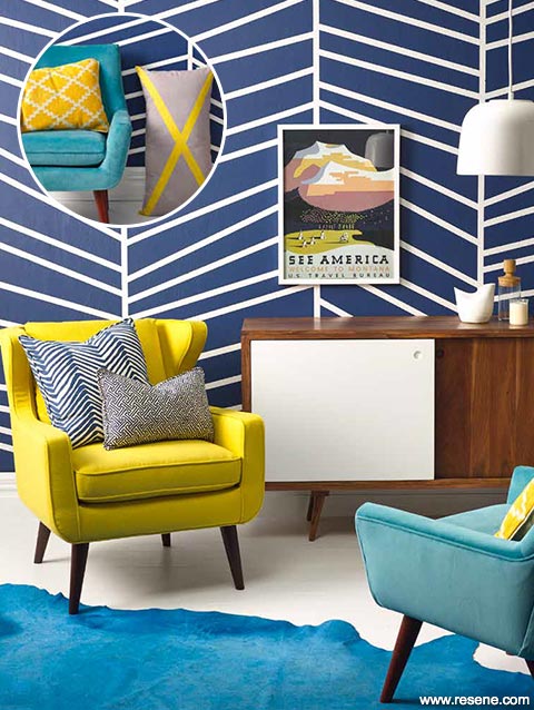 Paint a retro effect for your lounge wall