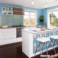 Turquoise blue kitchen